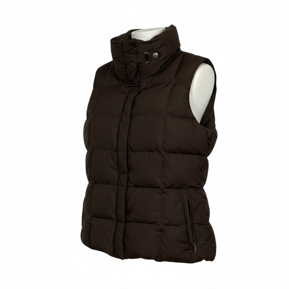 Eddie Bauer Womens Brown Goose Down Puffer Vest 700 Fill Power Size M Fall - Picture 1 of 15